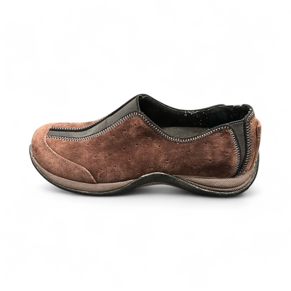 Clarks Springers Dark Brown Suede Slip On Shoes Size 8